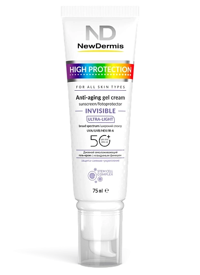 HIGH PROTECTION INVISIBLE anti-aging gel-cream SPF 50+ PPD 24 — Дневной омолаживающий гель-к