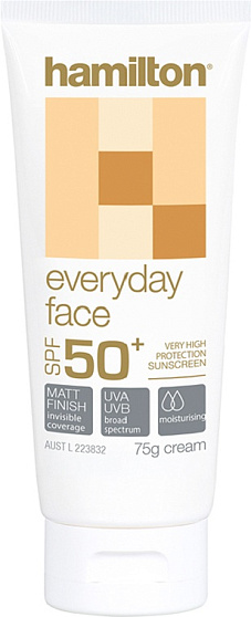 HAMILTON SUN EVERYDAY FACE CREAM SPF50+ Крем ежедневный для лица солнцезащитный SPF50+, 75 г