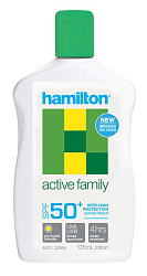 HAMILTON SUN ACTIVE FAMILY LOTION SPF50+ Лосьон "Активная семья" для всех типов кожи солнцезащитный SPF50+, 125 мл.